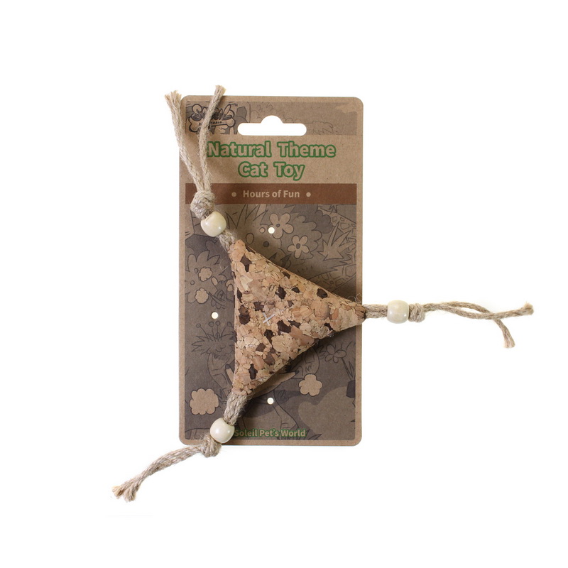 Cat Toy Triangle with Beads and Jute Rope